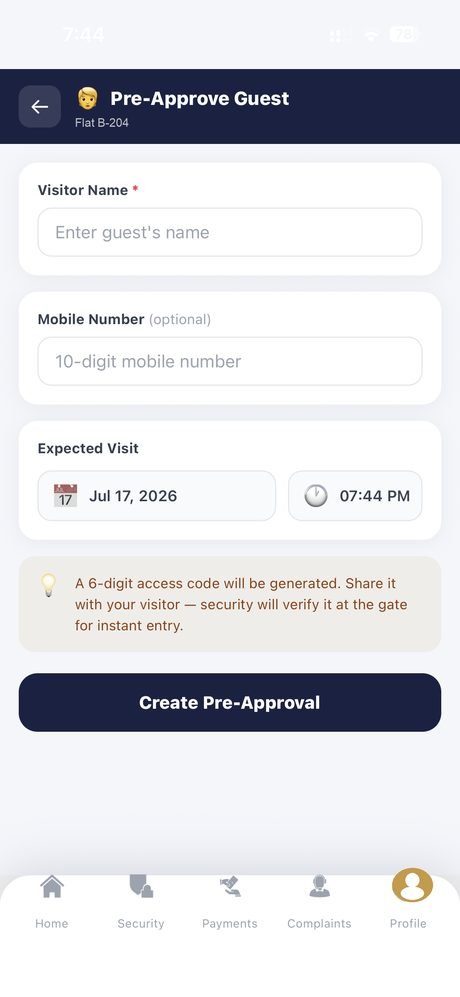 Pre-approve a guest with a 6-digit access code