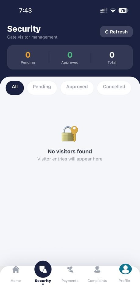 Security visitor management screen