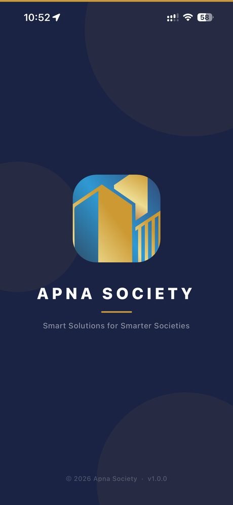 Apna Society resident app splash screen
